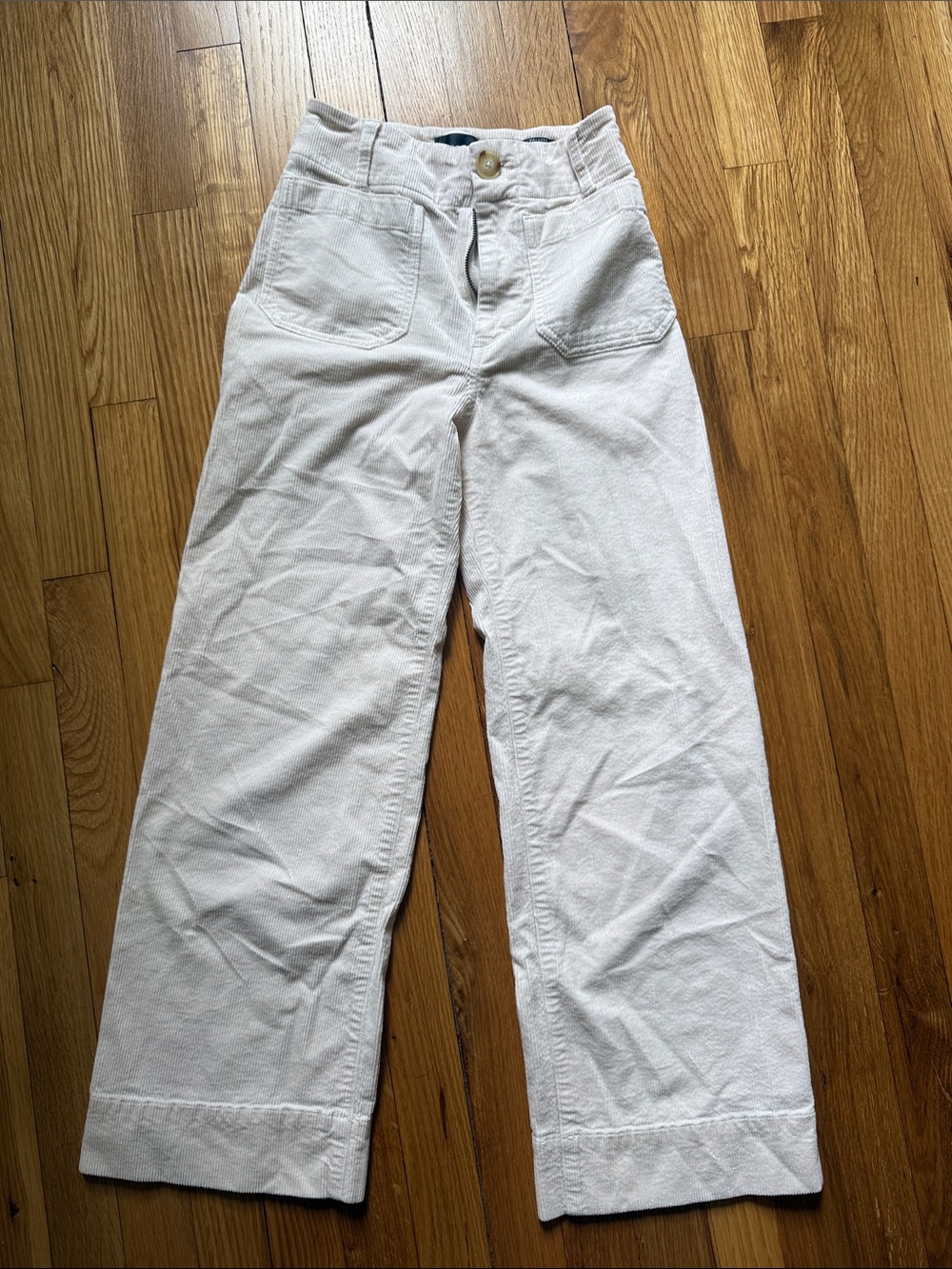 Maeve Cropped Wide-Leg Pants in Off-White